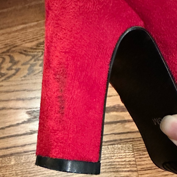 EUC! Cherry Perfect Holiday Red Bow Ankle Booties. By Impo. Size 6 - Picture 8 of 12